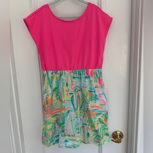 Lilly Pulitzer Pink Pleated Sundress with Cap Dolman Sleeves